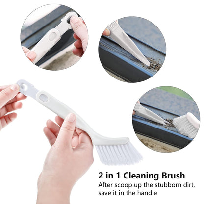 Patelai 4 Pieces Cleaning Brush Sets Small Scrub Brush Household Use for Cleaning Bottle Sink Kitchen Sink Corner Dish Edge Grout Bathroom Sliding Door Window Track(White, Blue)
