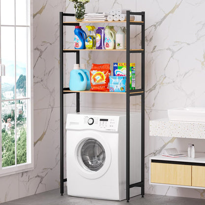 Over The Washer and Dryer Storage Shelf, 3-Tier Floor-Standing Storage Rack Metal Utility Organizer for Laundry Room Bathroom Kitchen