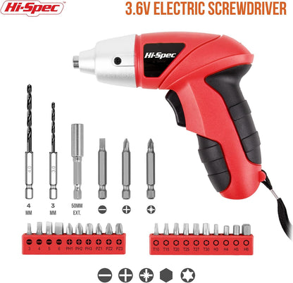 Hi-Spec Cordless Electric Screwdriver, Power Screw Driver Set with Pink Compact Tool Kit for Small Repair and Maintenance- Ideal Housewarming Gift,19 Piece