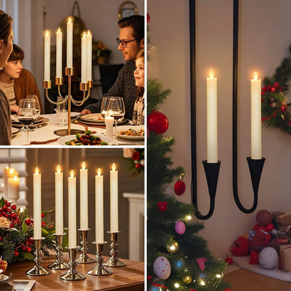 LEDHOLYT Rechargeable Flameless Glass Pillar Candles–Gifts for Women,–Set of 3, Realistic Flickering LED Light,Remote & Timer, Ideal for Living Room, Bedroom & Festival Wedding Home Party Decor