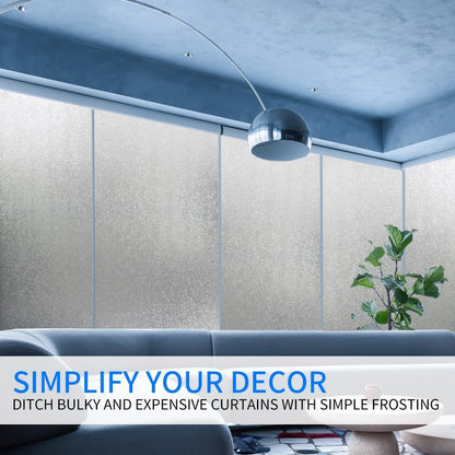 Frosted Window Film, Removable Glass Door Privacy Film, Suitable for Bathrooms, Offices, Static Cling Decorative Film, Reusable Window Stickers (Pure, 17.5X78.7 Inch)