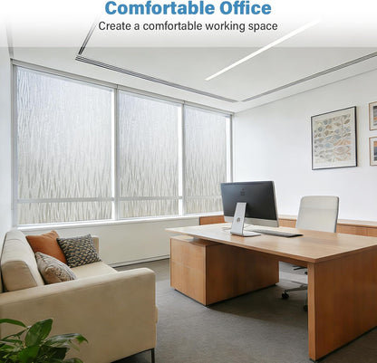 Finnez Frosted Window Film Non-Adhesive, Frosting Privacy Film for Glass Windows, Self Static-Cling Decorative Window Cling for Home Office UV Protection Cross Pattern 17.5 x 78.7 inches