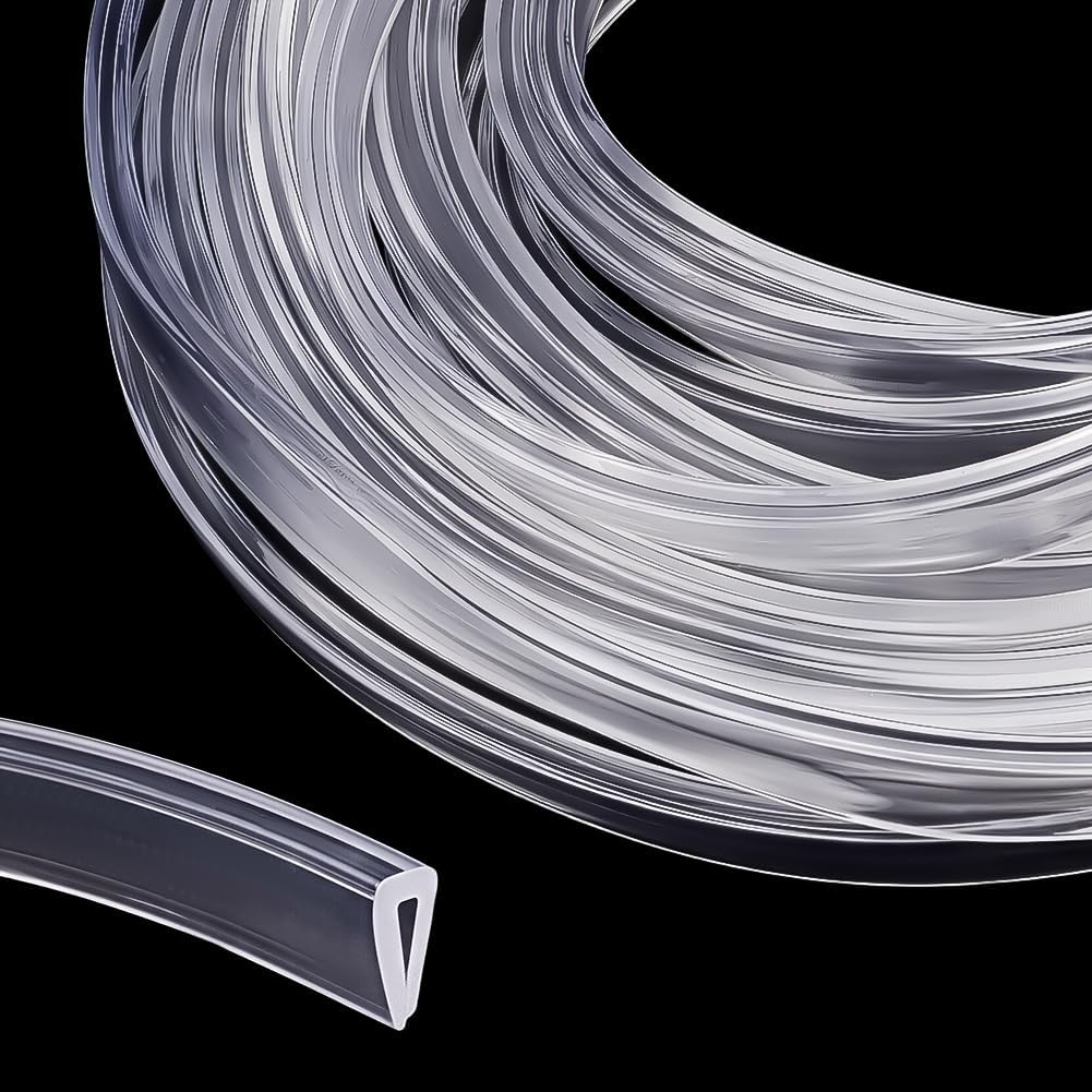 19.69ft Silicone U Channel Edge Trim Clear Door Seal Strip U Shape Silicone Weather Stripping Metal Edge Guard Protector Fit 3/32" for Sheet Metal Car Doors Hatches Table Corners