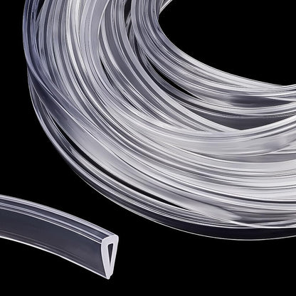 19.69ft Silicone U Channel Edge Trim Clear Door Seal Strip U Shape Silicone Weather Stripping Metal Edge Guard Protector Fit 3/32" for Sheet Metal Car Doors Hatches Table Corners