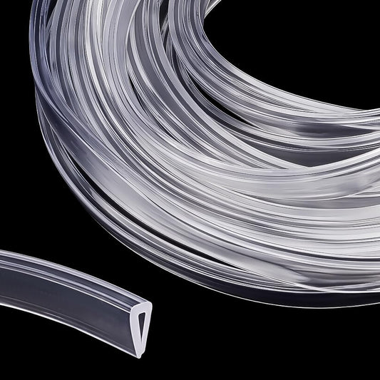 19.69ft Silicone U Channel Edge Trim Clear Door Seal Strip U Shape Silicone Weather Stripping Metal Edge Guard Protector Fit 3/32" for Sheet Metal Car Doors Hatches Table Corners