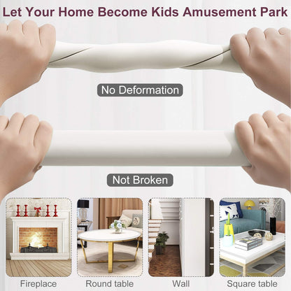 Baby Proofing Edge Corner Protectors, 20.5FT Furniture Table Bumper Guards | Soft thick rubber foam bumper, 18.1ft edge strips + 8 corner guards, 3M pre-taped for table, cabinet & wall sharp corners