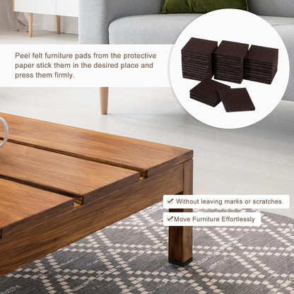 uxcell Furniture Pads, 36Pcs 1.5" - Square Self Adhesive Felt Furniture Pads, Floor Protectors for Furniture Feet Chairs Legs Hardwood Floors (Black)
