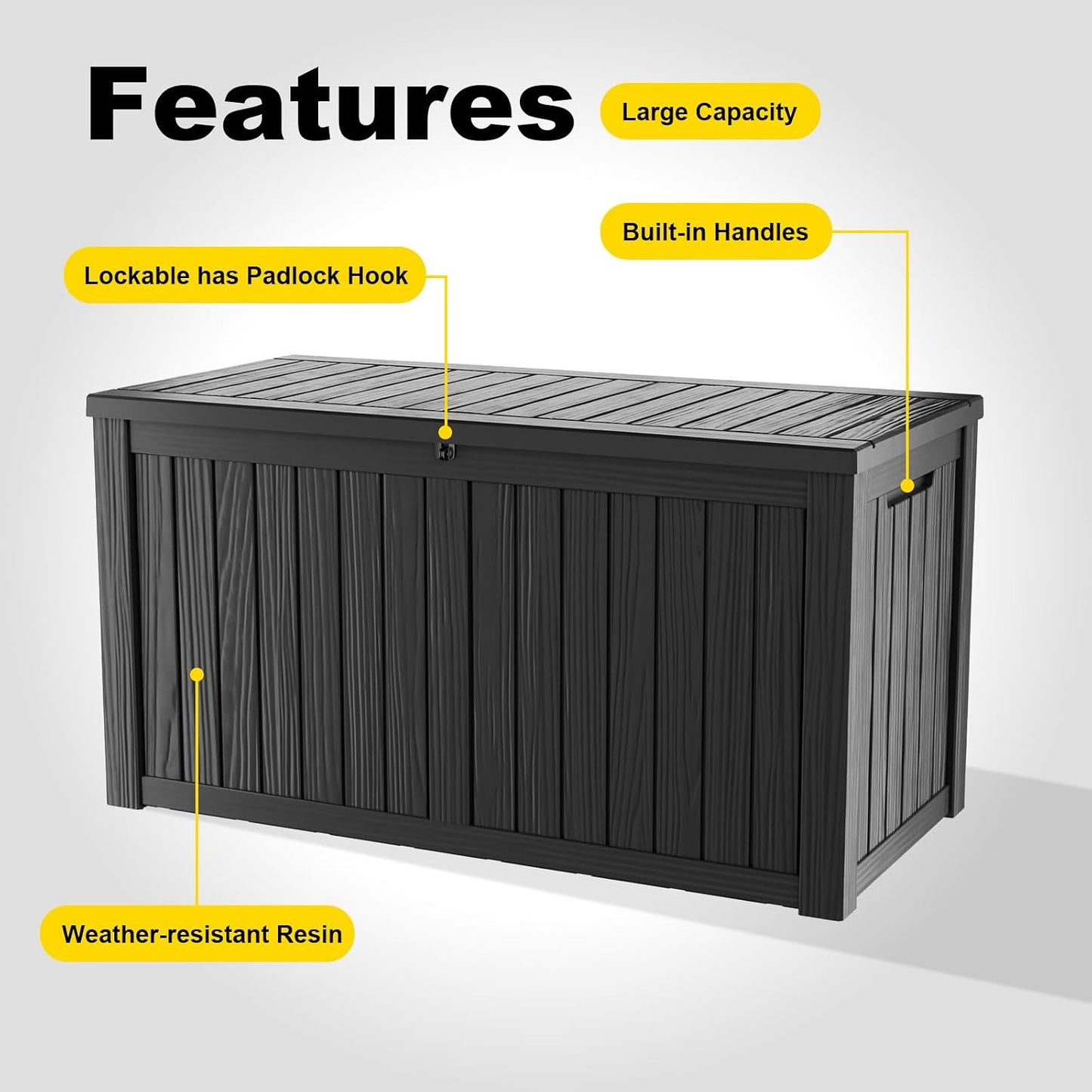 50Gal Outdoor Storage Box Anti-Theft Delivery Box Lockable Deck Box | Heavy-duty UV & weatherproof resin for secure parcel drop, patio cushion storage, garden tools & porch package organization