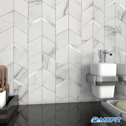 MOFIT Peel and Stick Backsplash for Kitchen,3D Wall Panel Peel and Stick Tile Self Adhesive Backsplash for Bathroom Tile Stickers Diamond (5Sheets,Blue Green Gray)