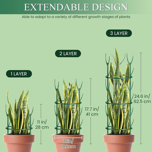 24Pcs Plant Support Stakes, Half Round Plant Stakes for Indoor Plants, Stackable Garden Flower Support, Plant Cages for Tomato,Monstera, Peony, Hydrangea, Climbing Plants