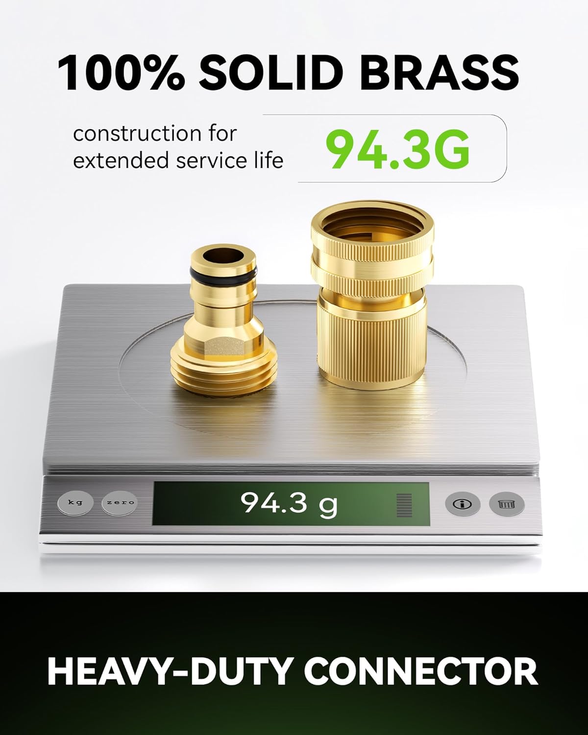 RainPoint Quick Connect Hose Fittings 3/4" GHT - Solid Brass Garden Hose Connectors, No-Leak Design & Universal Fit for Instant Connection (2 Sets)