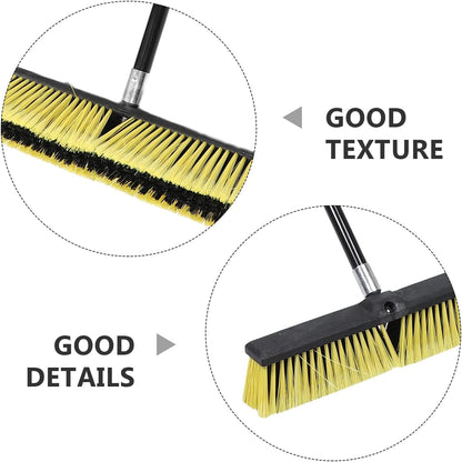 PATKAW Outdoor Push Broom for Driveway and Patio, 80cm Aluminum Handle Floor Brush with Threaded Head, Heavy Duty Yard Sweeper Broom for Garage and Sidewalk Cleaning