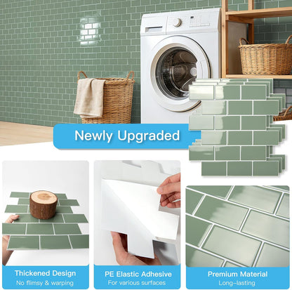 Art3d Peel and Stick Backsplash for Kitchen White Subway (10 Tiles, Thicker Design)