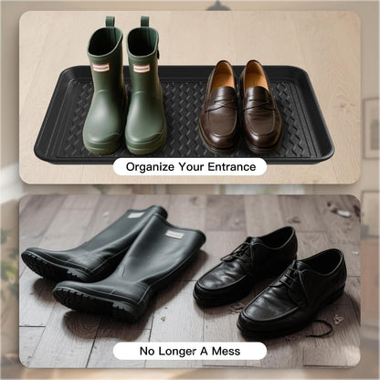 Boot Trays for Entryway, Multifunctional Shoe Mat with Cleaning Brush, Boot Tray for Shoes Plants Pots Pet Bowls