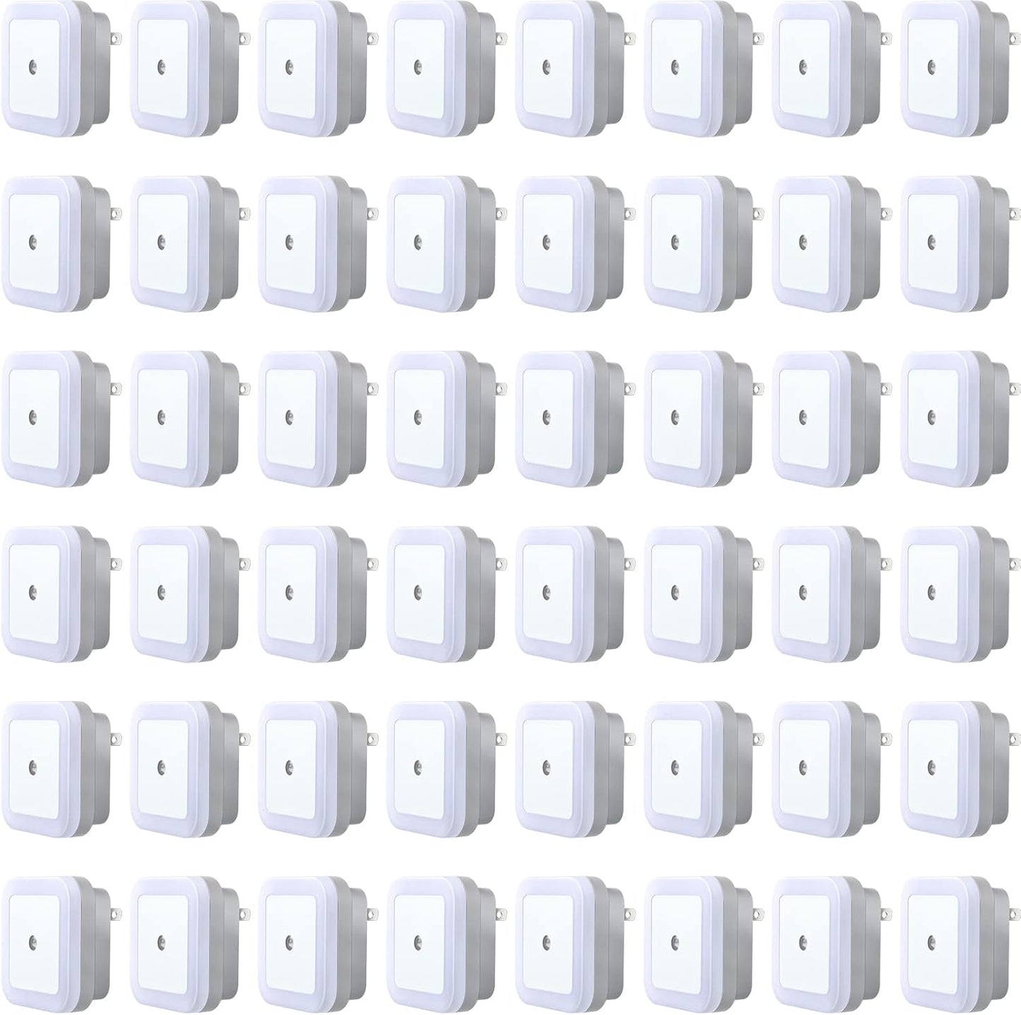 Tuanse 48 Pack LED Night Lights Plug into Wall Smart Sensor Sensor Automatic Night Lamp Nightlights Accessories for Bedroom Bathroom Toilet Stairs Kitchen Hallway(White)