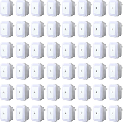 Tuanse 48 Pack LED Night Lights Plug into Wall Smart Sensor Sensor Automatic Night Lamp Nightlights Accessories for Bedroom Bathroom Toilet Stairs Kitchen Hallway(White)