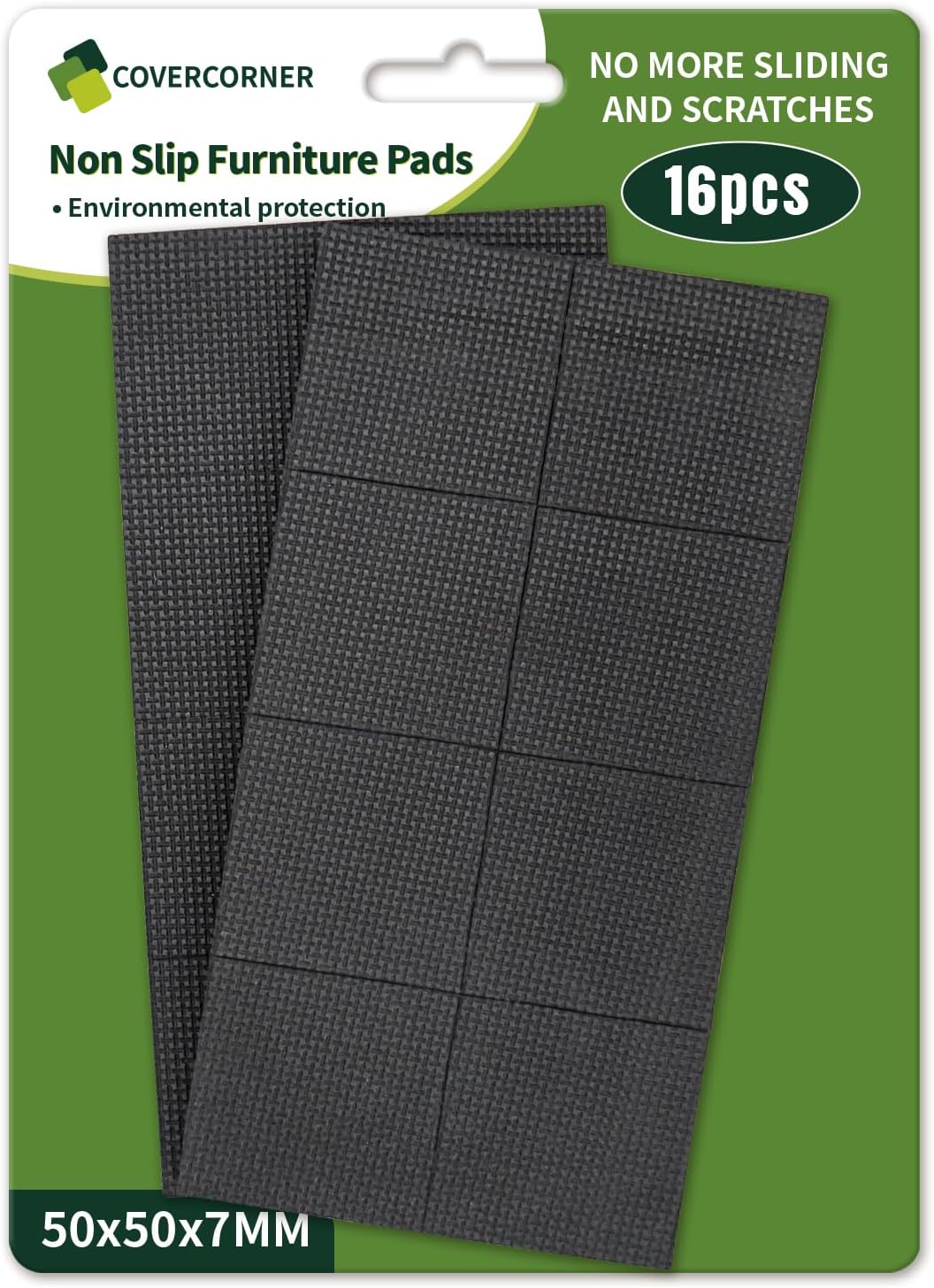 Non Slip Furniture Pads 36 PCS 1'' Square - Anti Slip Furniture Pads - Self Adhesive Rubber Feet Furniture Feet - Chair Leg Floor Protectors - Keep Furniture in Place
