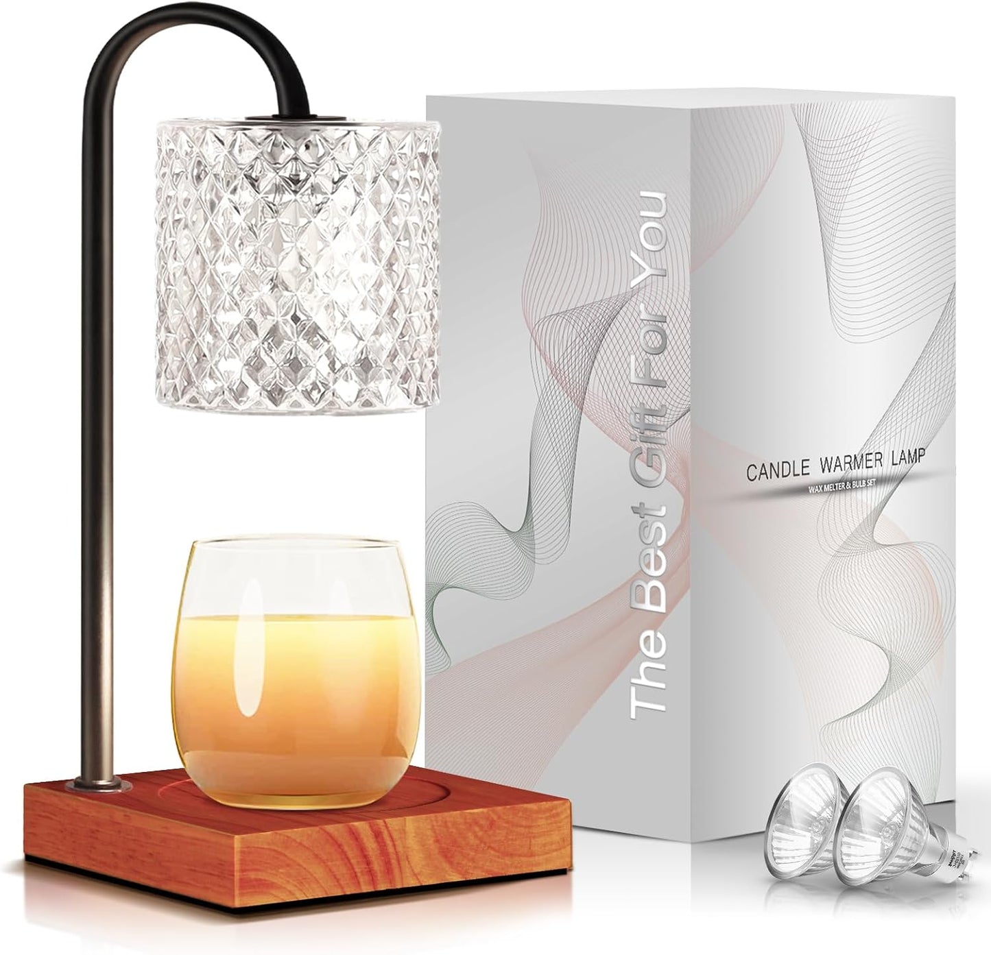 TigQiang Candle Warmer Lamp with Timer Dimmer, Birthday Gifts for Women Mom, House Warming Gifts, Elegant New Home Decor, Wax Warmer for Jar Candles, Heater Lamp for Scented Wax, Clear Glass