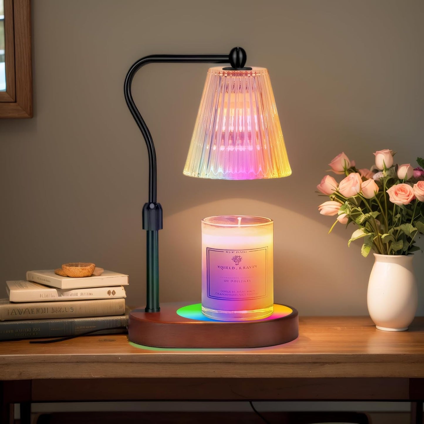 Engpure Candle Warmer Lamp - Candle Warmer Lamp with Timer and Dimmer Adjustable Height,Electric Wax Melt Warmer with 2 Bulbs for Scented Jar Candles Home Decor Mother's Day Gifts, Amber