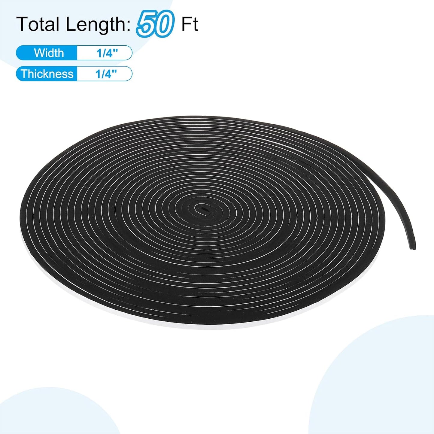 PATIKIL Weather Stripping Door Seal Strip, 3/8 Inch x 1/4 Inch x 32 Ft Self Adhesive Soundproof High Density Foam Tape Insulation for Door Window Air Conditioning, White - Colors B