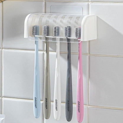 Toothbrush Holders for Bathrooms,Kids Toothbrush Holders with Cover,5 Slots Electric Tooth Brush Holder Wall Mounted Toothbrush Organizer,Shower Restroom Bathroom Accessories (White)