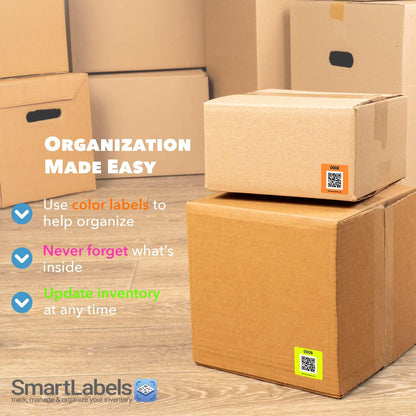 Smart Labels QR Code Stickers with AI Photo Analysis App - Auto-Creates Item Descriptions - No Typing - Made in USA - QR Code Labels for Storage & Inventory Tracking, Organization & Moving, Pack of 48