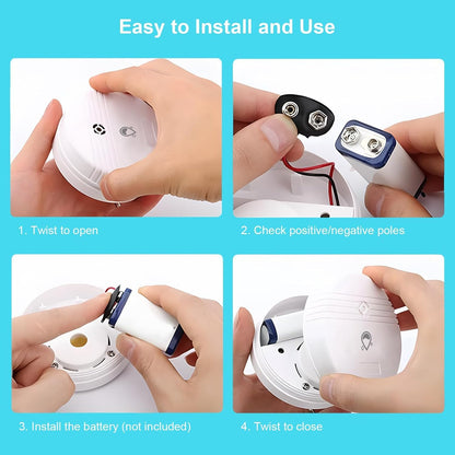 Water Leak Detector 4 Packs, Lound Sound Sensor Alarm, Home Water Flooding Monitor Sink Overflow Monitoring Wet Moisture Alert Pipe Leakage Drip Detection Warning for Basement, Laundry, Bathroom