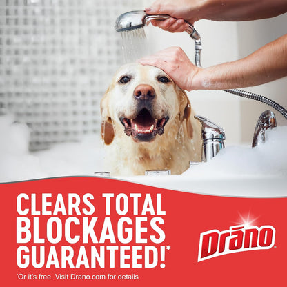 Drano Max Gel Drain Clog Remover & Cleaner, Fast-Acting to Unclog Standing Water & Remove Hair, Grease & Food Blockages, Safe for all Pipes & Septic, Kitchen Sinks, Bathroom Showers & Tubs, 32 Oz