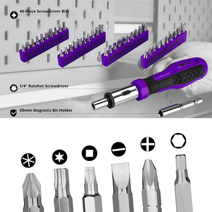 DEKOPRO 228 Piece Socket Wrench Auto Repair Tool Combination Package Mixed Tool Set Hand Tool Kit with Plastic Toolbox Storage Case