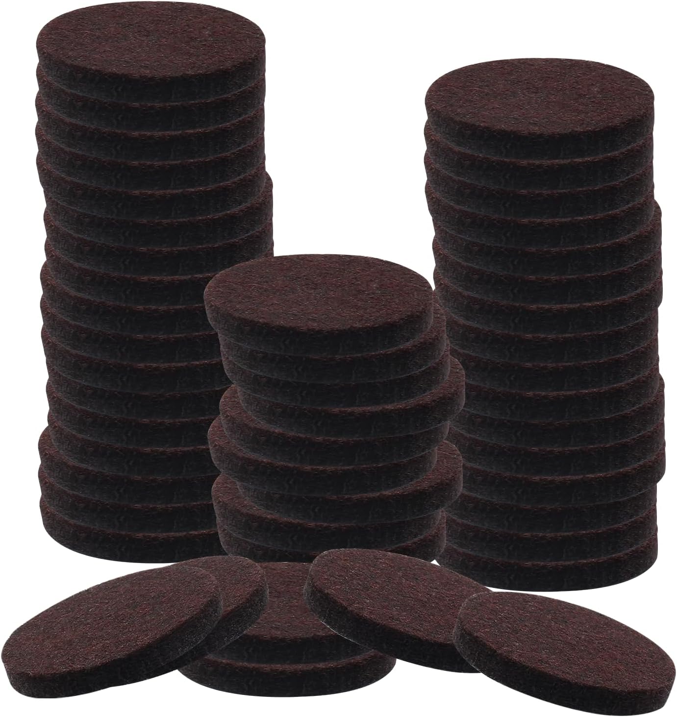 16 Pcs 3"/75mm Felt Furniture Pads Brown Round Self Adhesive | 5mm Thick, Anti Scratch Floor Protectors, For Furniture Feet Chair Legs