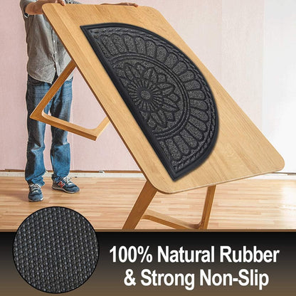 Mibao Front Door Mat Indoor Outdoor Entrance, Semicircular Entrance Mat, Half Round Waterproo Non-Slip Durable Rubber Door Mats, Low Profile Heavy Duty Doormat for Garage, Patio, 30" x 18", Yellow