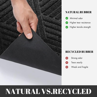 Yimobra Front Door Mat, All-Season Waterproof Outdoor Mat for Entrance with Drainage Holes, Heavy Duty Non-Slip Doormat for Garage Patio Entryway Indoor, 29.5x17, Red
