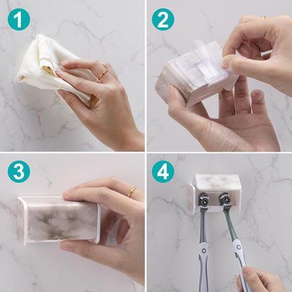 PARKMANI 2 PCS Toothbrush Holders Wall Mounted with Cover, Electric Tooth Brushing Holder for Bathroom, 2 Slots Self Adhesive Toothbrush Organizer for Family, Kids (2, Brushed Silver)