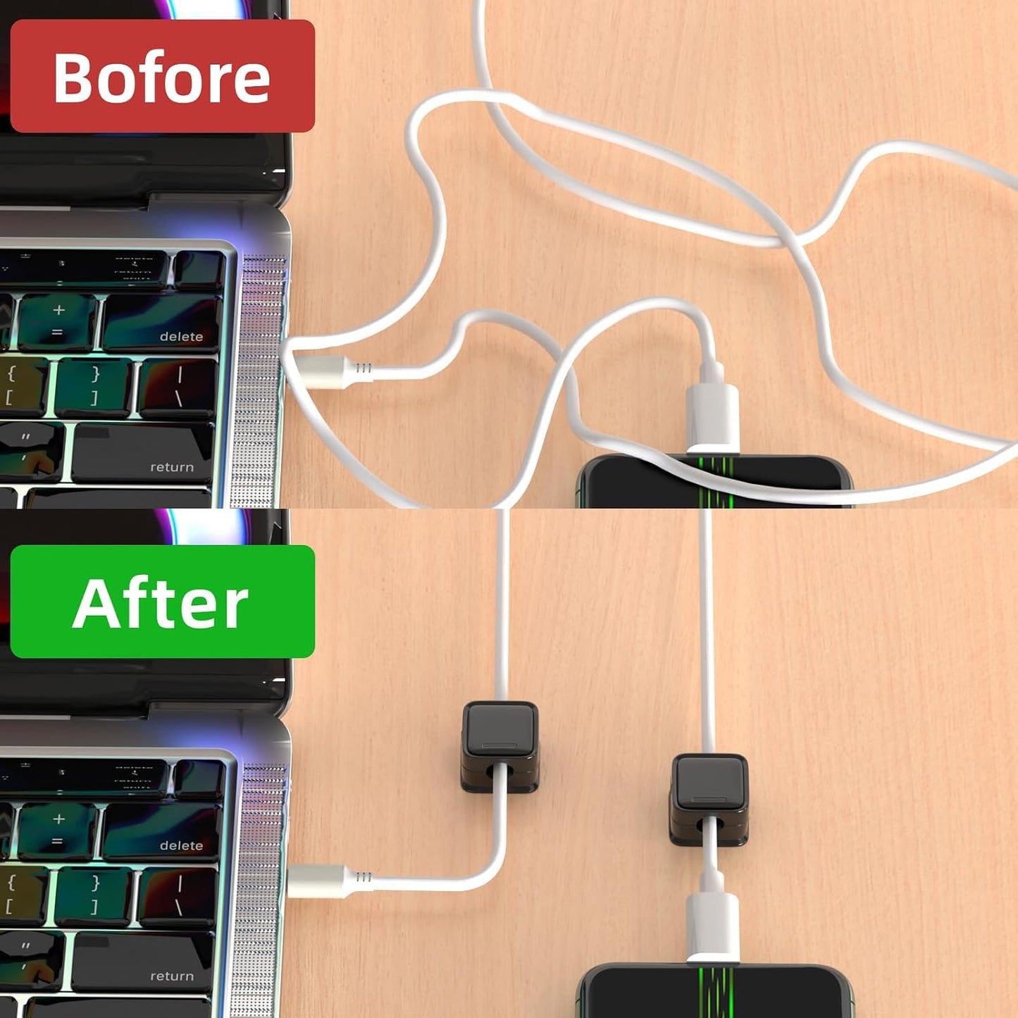 9 Pack Cord Organizer Holder,Costop Strong Adhesive Under Desk Cable Management,Magnetic Cable Clips,Wire Holder Keeper Organizer Neatly for Home,Office,Car,Desk,Nightstand,Desktop