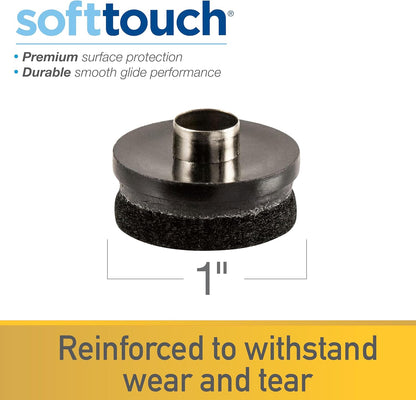softtouch 7/8" Round Nail On Heavy Duty Felt Furniture Pads for Wood Furniture, Protect Hard Floor Surfaces from Scratches, Brown (8 Pack)