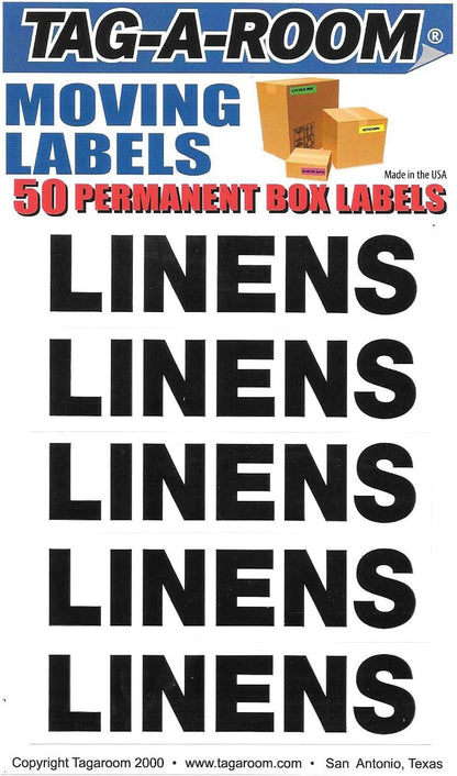 Tag-A-Room Box Content Moving Label (Linens)
