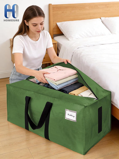 HOMESURE Supports 200lbs Heavy Duty Moving Bags - Strong Zipper & Wrap-Around Handles - Water-Resistant Storage Totes, Durable Alternative to Moving Boxes - 8 Pack - Semi-Transparent