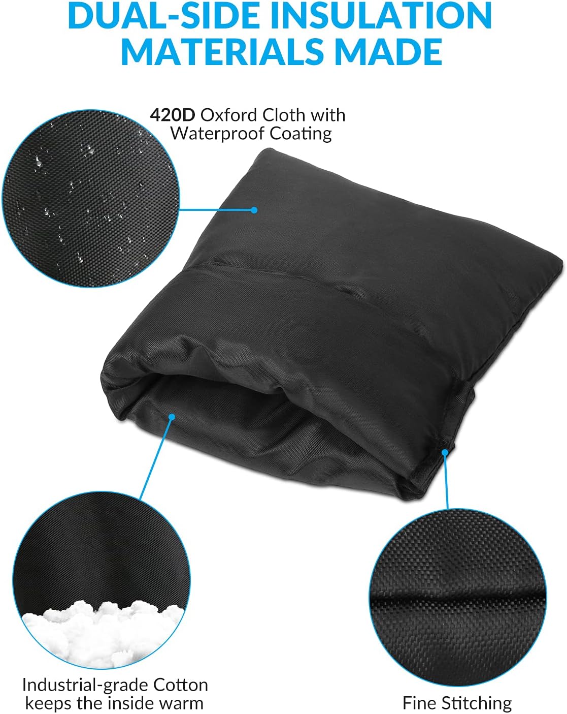 2Pack Outdoor Faucet Covers for Winter,8.3" H x 6.7" W Hose Bib Covers for Winter Freeze Protection, Outside Spigot Cover Insulated Waterproof Water Pipe Protector (Black-2Pack)