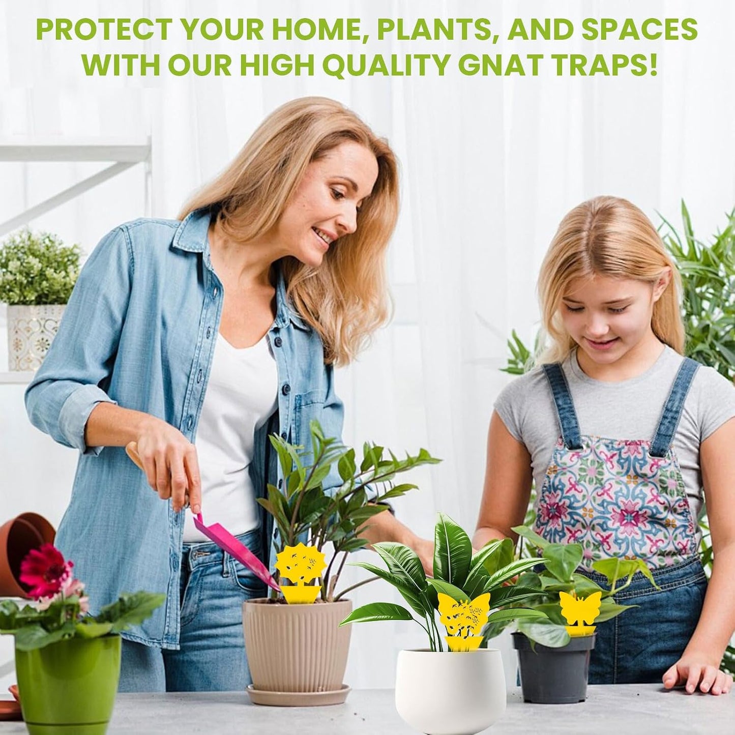 Fruit Fly Traps for Indoors Gnat Killer for House Outdoor Sticky Traps | Eco-Friendly Material, No Chemical Additives, Waterproof, UV Resistant, Protects Plants, Perfect for Plant Lovers 36pcs
