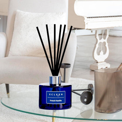 Xcleen Reed Diffusers Set, 3.7 Oz Scent Diffuser, 6 Reed Diffuser Sticks, Home Fragrance Hyacinth, Peony & Citrus, Aromatherapy Oil Diffuser Reeds, More Masculine Scent, Bathroom & Office Decor 110ml