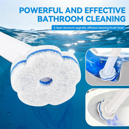 Disposable Toilet Brush with 48 Refills,Toilet Cleaning Supplies,Toilet Wand Brush Starter Kit,Wall Mounted Toilet Bowl Cleaner Brush with Holder for Bathroom Deep Cleaning & Hygiene (White)