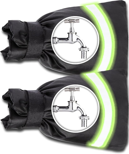 SPORTYOUTH Outdoor Faucet Cover for Winter Freeze Protection, 2 Packs Thick 7.09''W x 9''H Water Socks Pipe Insulated Waterproof Hose Bib Spigot Backflow Cover