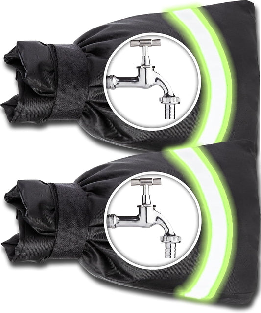 SPORTYOUTH Outdoor Faucet Cover for Winter Freeze Protection, 2 Packs Thick 7.09''W x 9''H Water Socks Pipe Insulated Waterproof Hose Bib Spigot Backflow Cover