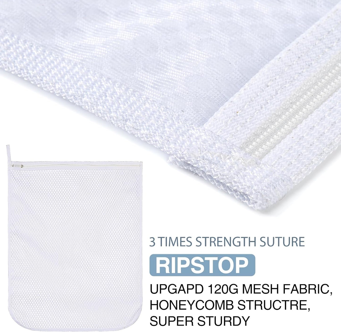 3 pcs Durable Honeycomb Mesh Laundry Bags for Delicates 3 Medium (12" x 15")