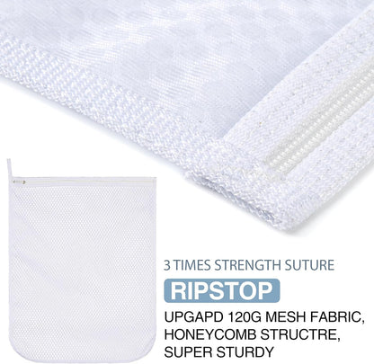 3 pcs Durable Honeycomb Mesh Laundry Bags for Delicates 3 Medium (12" x 15")