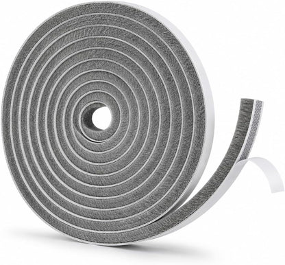 Self-Adhesive Door Draft Stopper & Weather Stripping Door Seal – Gray, 33 Ft x 0.35" Wide x 0.35" Thick Foam Seal Strip – Draft Blocker, Noise Reduction, Insulation
