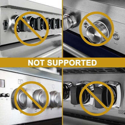 5-Pack Stove Knob Covers for Child Safety - Universal Size Gas Stove Knob Covers with Adhesive, Heat-Resistant Baby Proof Stove Knob Covers, Dual-Key Oven Knob Covers for Child Safety and Pet (Black)