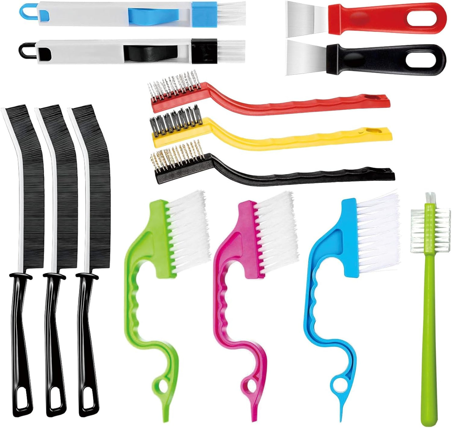 18Pcs Crevice Gap Cleaning Brush,Door Window Track Groove Corner Crevice Cleaning Brushes for Cleaning Window Grooves, Bathroom, Toilet Corner, Kitchen, Faucet, Sink