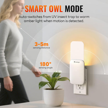 Mosalogic Fruit Fly Traps for Indoors Gnat Trap for House Indoor-600 Sqft Protection Area UV Fly Insect Trapper for Fruit Flies，Gnats，Mosquito，and Other Flying Insect Plug-in Bug Killer White 2Pack