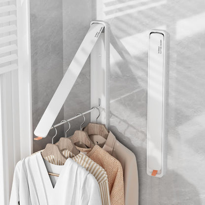 Retractable Clothes Drying Rack for wall clothes hanger rack for Laundry | Folding Hanger Rack Laundry Hanger Dryer Rack, Easy to Install, Closet Storage Organization, Space Saving Aluminium,Walnut